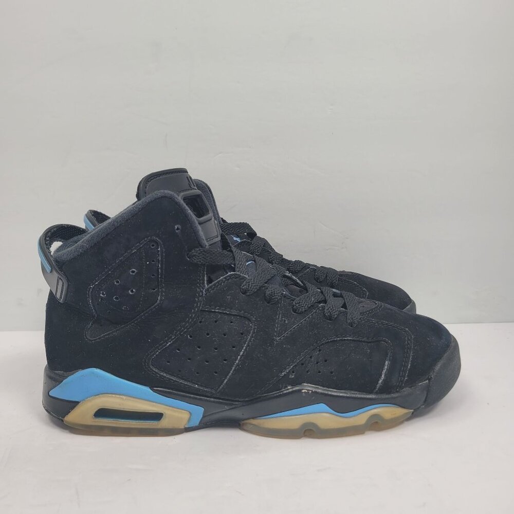 Air Jordan 6 Retro GS UNC 2017 Youth Black Blue Sneakers 384664-006 US Size 6Y